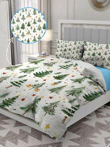 2/3pcs Christmas Tree Bed Comforter Set, Stars, Gift Box Duvet Cover Bed Sheets Set -Bedding Set, With 1 Duvet Cover And 1-2 Pillowcases, King-Size Bedspread, Soft Skin-Friendly Polyester, Machine Washable, Dry Clean,Suitable For Room/Bedroom/Home Decoration.