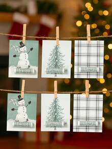 6pcs Christmas Money Holder Card For Cash, Christmas Party Favors Bags, Christmas Tree Snowman Pattern Cash Holder, Christmas Gift Idea, Xmas Gifts, Merry Christmas Gift Packaging Bags, Red Packets, Christmas Decorations 2025, Christmas Tree Decoration, Christmas Hanging Decor, Winter Holiday New Year Christmas Party Supplies, Christmas Party Supplies, Home Decor Room Decor, 2026 New Years Decoration Gifts