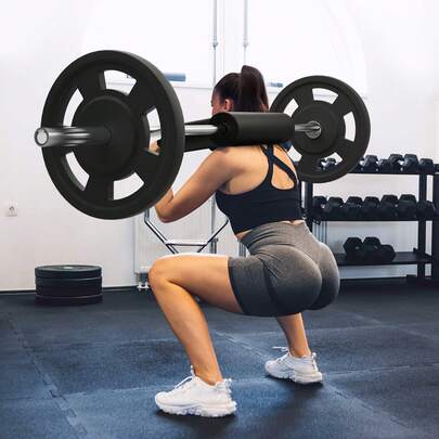 Shoulder-Saver Squat Bar, 1,500 LBS Fitness Squat Bar, Shoulder-Saver Squat Bar Attachment With Shoulder And Arm Pads, 32mm Diameter Weight Bar, Ideal For Front Squats, Lunges, Rehab, Physical Therapy