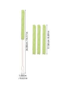 1 个清洁刷头，配有 3 块替换布，超细纤维刷布易于清洗和重复使用，可弯曲，非常适合清除空调缝隙、百叶窗和洗衣机清洁工具中的灰尘