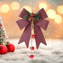 Christmas Bows, DIY Bell Hanging Tree Ornament Portable Home Decor Seasonal Party Favor