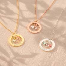 Family Eternal Ring And Birthstone Personalised Necklace Christmas Gift Gift For Her Personalised Gift