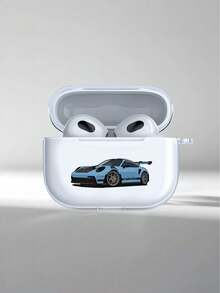 酷炫蓝色跑车耳机保护套，兼容耳机，适用于第一代/第二代耳机，新款无线耳机保护套，适用于 3/Pro/Pro2耳机，男女朋友礼物 - 無色 - 查看 1