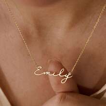 Elegant Minimalist Personalized Name Necklace, 18K Gold Plated Custom Name Necklace, Minimalist Personalized Name Jewelry, Christmas Gift - Multicolor - View 3