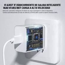 Compatible con la carga rápida VOOC de OPPO, Realme y 1+. Disponible en 80 W ofrece carga rápida para teléfonos móviles.Cargador de pared con cable de carga rápida USB C a Tipo C de 2 m - Blanco - Ver 4