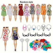 32pcs Fashion Doll Clothes And Accessories Toy Set, Fit For 11.5 Inch Dolls - Includes Dresses, Shoes, Crowns And Wands (Styles Random), Christmas Gift