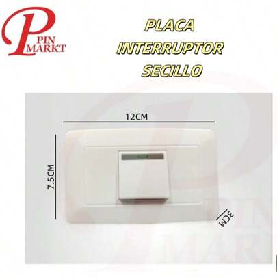 2 pieza Placa armada blanca  interruptor sencillo y contacto