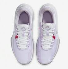 Nike Precision 6 防扭减震男子篮球鞋，新款耐磨强包裹支撑稳定球场低帮篮球鞋，时尚薰衣草优雅配色户外休闲篮球鞋，篮球爱好者必备 DD9535-100 - 白紫色 - 查看 7