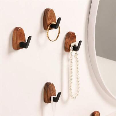 Walnoothaak, nieuwe huishoudelijke stijl, krachtige lijmhaak zonder pons, muurdeurhaak, enkele hanghaak voor in de hal, badkamer, keuken, hotel, badkamer, opberghaak