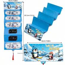 1 Pack Of 10-Slot Christmas Cash Envelope Gift Card Holder - Santa Claus Snowflake Tree Pattern "Merry Christmas" Text Design - Red, Green And Blue Paper Gift Bag, Surprise Greeting Card With Blessings, Suitable Marker Pen - Suitable For Christmas, Birthday, Thanksgiving - Holiday Decoration Style, Durable Material Party Supplies