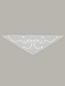 1件时尚花卉刺绣蕾丝头巾，复古女士三角头巾，优雅头饰发饰，教堂祈祷及婚礼面纱，新娘蕾丝曼蒂拉，秋季服装，女士情人节配饰