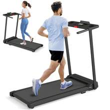 Portable Home Treadmill, With Handrails, Foldable, LED Display, 3.0HP Silent Brushless Motor, Capable Of Supporting 300 Pounds, White/Black, Home Office Fitness Treadmill, Compact Portable Exercise Equipment, Space-Saving, Essential For Apartment Workouts - 查看 1