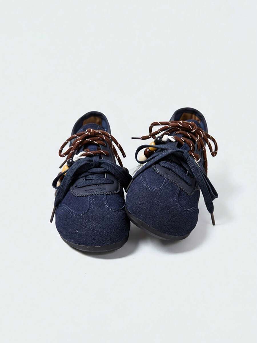 MASKERT 女士休闲鞋，磨砂皮，德比鞋，女士时尚休闲鞋，鞋 - 藍色 - 查看 1