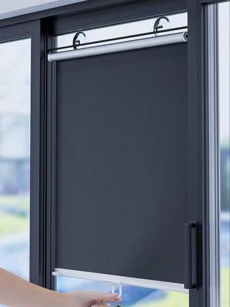 No-Drilling Blackout Blind Shade With 3 Suction Cups Black Retractable Roller Portable Window Cover Curtain For Home Office Car