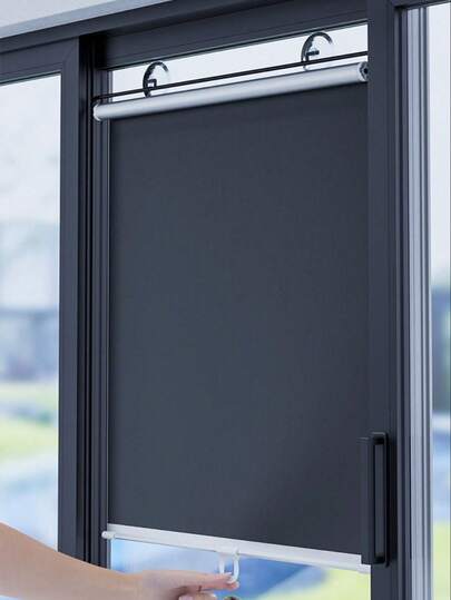 No-Drilling Blackout Blind Shade With 3 Suction Cups Black Retractable Roller Portable Window Cover Curtain For Home Office Car