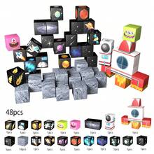 Space Rocket Magnetic Building Blocks | 200 PCS Space Adventure Magnetic Tile Set | STEM Montessori Sensory Toys For Toddlers 3+ Year Old Boys & Girls, Planets & Rockets | Creative Building Blocks For Space Exploration Birthday Gifts For Kids Ages 3+. - 彩色 - 查看 8