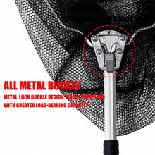 Fish Net, Aluminum Alloy Fine Mesh Fish Scooper Net Expandable Fishing Net With Handle - Black - View 3