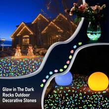 500 PCS Multi-Color Glow Pebbles,Glow Stones,Glowing Rocks Colorful Decor For Fish Tank Pathway Garden Aquarium Walkway Driveway,Shining Pebbles Driven By Light Or Sunlight - 500 PCS - View 3