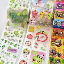 1包“复古故事”绿色三叶草和红色苹果贴纸，复古昭和风格贴纸，适用于剪贴簿和日记本，趣味贴纸，Kindle剪贴簿用品 - 彩色 - 查看 9