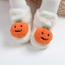 Infant Halloween Pumpkin Newborn Infant Infant Girls Boys Warm Fleece Winter Booties First Walkers Slippers Shoes