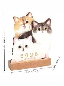 1本可爱小猫咪日历 - 月度计划本，包含萌萌的猫咪图案，涵盖2026年1月至12月 - 适用于家庭、办公室、学校 - 是送给爱猫人士和宠物主人的理想礼物 - 俏皮的小猫咪主题，耐用纸张，英文版式，月度计划 | 趣味设计 | 耐用纸张，猫咪日历 - 彩色 - 查看 9
