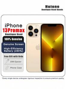 Apple Used Apple IPhone 13 Pro Max Gold 128G Premium Used Apple IPhone - Gaming Ready, Dual SIM 5G, 95% New Condition,Genuine Screen & High-Efficiency Battery (≥90%)