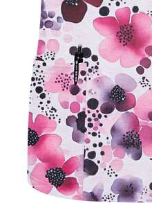 Women's Printed V-Neck Short Sleeve Nurse Uniform Top With Pockets, Suitable For Spring, Summer And Autumn - Multicolor - View 5