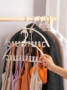 1 قطعة شماعات ملابس متعددة الوظائف - تصميم خالي من التجاعيد ومانع للانزلاق، ذو غرض مزدوج كشماعات للملابس الداخلية وتخزين وتجفيف الجوارب مع مشبك للجوارب، رف تخزين ملابس عملي للمتاجر والاستخدام المنزلي