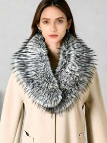 1 szt. Poliestrowy puszysty kołnierz, ciepły gruby szalik dla kobiet na zimę, do sukienki na świąteczną dekorację