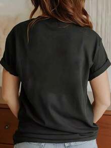 Tv Girl Cat Shirt, Who Really Cares Album Tee, Cute Indie Band Tee, Gifts For Her, Cat Tshirt, Cat L - 黑色 - 查看 2