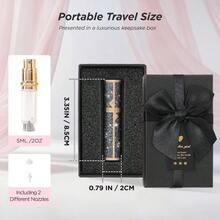 Travel Perfume Bottle Refillable, Perfume Atomizer Leak - Proof Portable 5ML Empty Atomizer Sprayer Bottle Traveling And Outgoing Pink - Leather Style, 5ML - 黑色+5ml - 查看 5