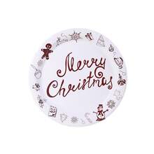 10/20/50 件，深红色和白色圣诞纸盘、杯子和餐巾，红色圣诞冬季雪花一次性餐具套装，带有圣诞老人和驼鹿的圣诞餐具，适合圣诞派对和新年派对的红色银器 - 彩色 - 查看 11