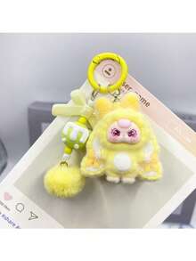 1 件卡通 3D 植绒可爱饰品钥匙扣，卡通吊坠包饰，男女通用钥匙圈配件万圣节配饰教师节圣诞节礼物创意