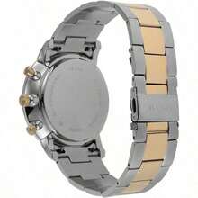 Fossil Reloj de cuarzo para  inoxidable con tres manecillas, caja de acero inoxidable/cristal resistente a los arañazos FS5474/FS5525/FS5384/FS5706 - Plata + Oro - Ver 5