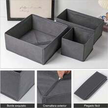 Caja Organizadore De Almacenamiento Ropa Plegable Juego De 6pzas - Gris - Ver 3
