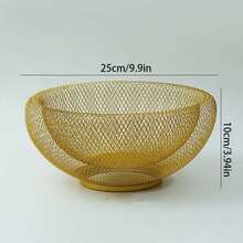 2-Tier Modern Iron Wire Mesh Fruit Basket, Snack Candy Nuts Storage Tray, Home Fruit Plate - Multicolor - View 8