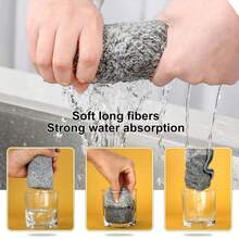10pcs Kitchen Cleaning Cloths, High Quality Dishcloths, Super Absorbent Microfiber Cleaning Rags, Non-Stick Oil, Washable Quick Dry Dish Towels (Gray)