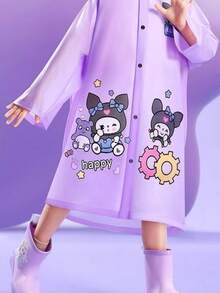 儿童雨衣一件装，带收纳袋，适合小学生，卡通图案，适合幼儿园，长款，大容量收纳袋。