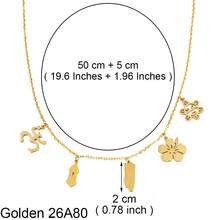 1 pieza Mapa de Puerto Rico, Máscara floral, Collar con símbolo tradicional de rana PR y flor de hibisco, Joyería de acero inoxidable para mujeres - Multicolor - Ver 6