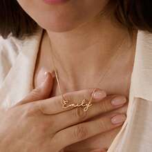 Elegant Minimalist Personalized Name Necklace, 18K Gold Plated Custom Name Necklace, Minimalist Personalized Name Jewelry, Christmas Gift - Multicolor - View 4