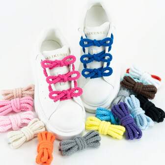 1 par de cordones de cuerda de cáñamo beige y coloridos de estilo trenzado de 8 mm de ancho