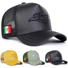 1pc Men's Eagle Embroidery Trucker Hat, Adjustable Baseball Cap, Fashion Truck Driver Hat, Sun Protection, Casual Mesh Cap Suitable For Spring, Autumn, Travel, Beach, Party - Multicolor - View 11