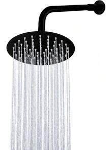 COMVIDA Cabeza de Ducha de Lluvia de Alta Presión, Regadera Cuadrada de Acero Inoxidable de 10 Pulgadas, Cabezal de Ducha de Lluvia Ultrafina con Montaje Fijo para Baño, Cromo Espejo, CV-50020 - Negro Mate - Ver 3