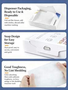 50/100 UNIDADES [Hojas de lavandería absorbentes] 50 hojas de lavandería absorbentes - Antiencogimiento, captura de tinte y hojas de lavado antitransferencia | Fragancia fresca sin plástico, ideal para viajar y lavar a mano, artículos esenciales de lavandería para viajes, hojas de lavado eficientes, hojas de lavandería duraderas