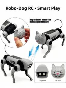 Robot perro y gato biónico con control remoto, juguete educativo de ensamblaje DIY para aprendizaje científico, perro y gato mecánicos que caminan, regalo de Navidad, juguete rompecabezas de enseñanza STEM para niños - Perro robot de control remoto - Ver 7