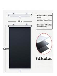 No-Drilling Blackout Blind Shade With 3 Suction Cups Black Retractable Roller Portable Window Cover Curtain For Home Office Car