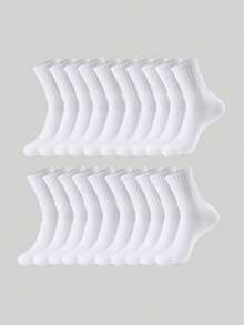 5pcs/10pcs/20pcs Couple Sports & Casual Crew Socks, Suitable For Daily Wear, Indoor & Outdoor, Fall