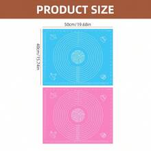 1pc Reusable Baking Mat With Measurement Markings - Easy To Clean Pastry Mat For Dough, Pizza, Cake And Cookies - Perfect Kitchen Gadget For Holidays, Parties, Kneading Surface, Kitchen Tool, Great For Christmas, Halloween - EVA Kneading Pad (50*40) - View 3