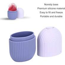 Roller Rodillo de Hielo para la Cara Agarre Antideslizante Rodillos de Hielo para la Cara Silicona Duradera Fácil Operación Molde de Hielo para Belleza Apriete (Azul) - Morado - Ver 2