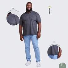 Men's Plus Size Cotton Polo Shirt - Dark Grey - View 5